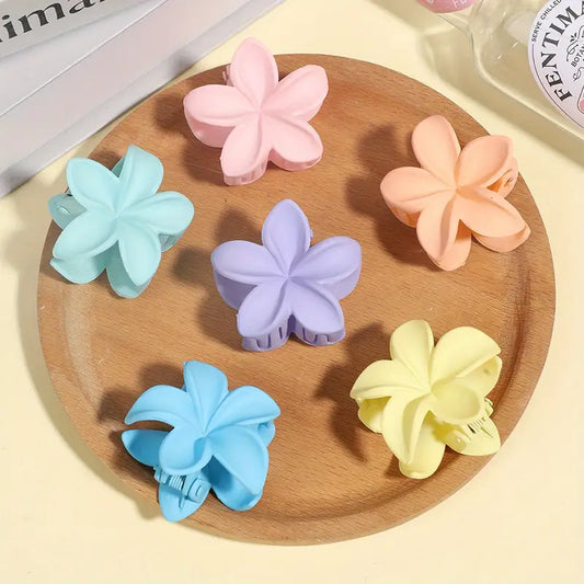 4pcs Mini Matt Floral Clips