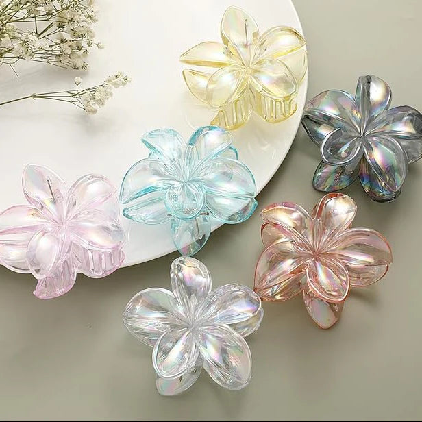 4pcs Mini Matt Floral Clips